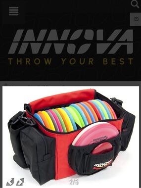 Innova Competition Red and Black Disc Golf Bag with Shoulder Strap